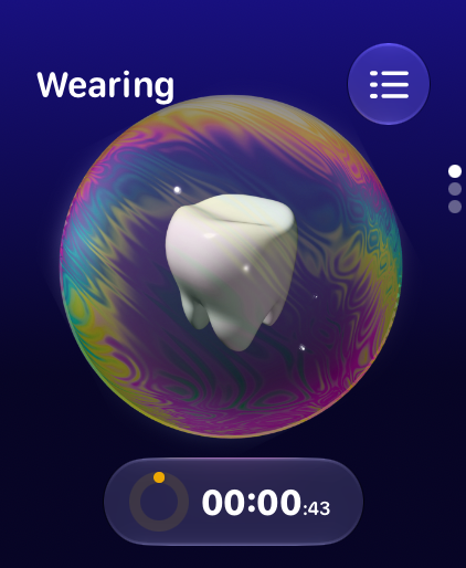 Alinear on Apple Watch Ultra, showing the current aligner bubble and wear timer.
